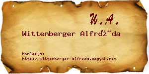 Wittenberger Alfréda névjegykártya